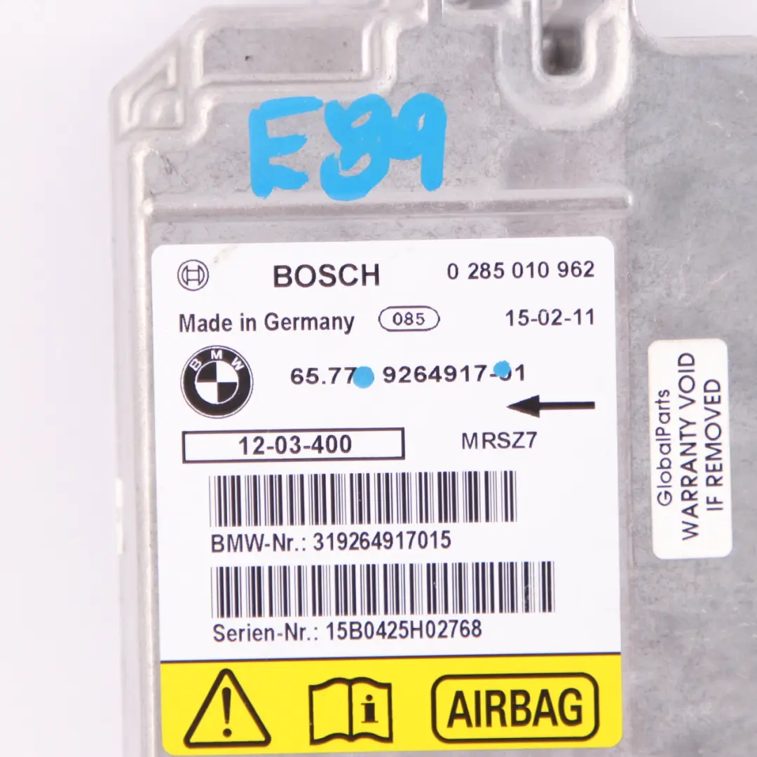 BMW Z4 E89 Roadster Unidad Control Módulo Aire ECU - SKU 9264917 - Número de pieza 9264917