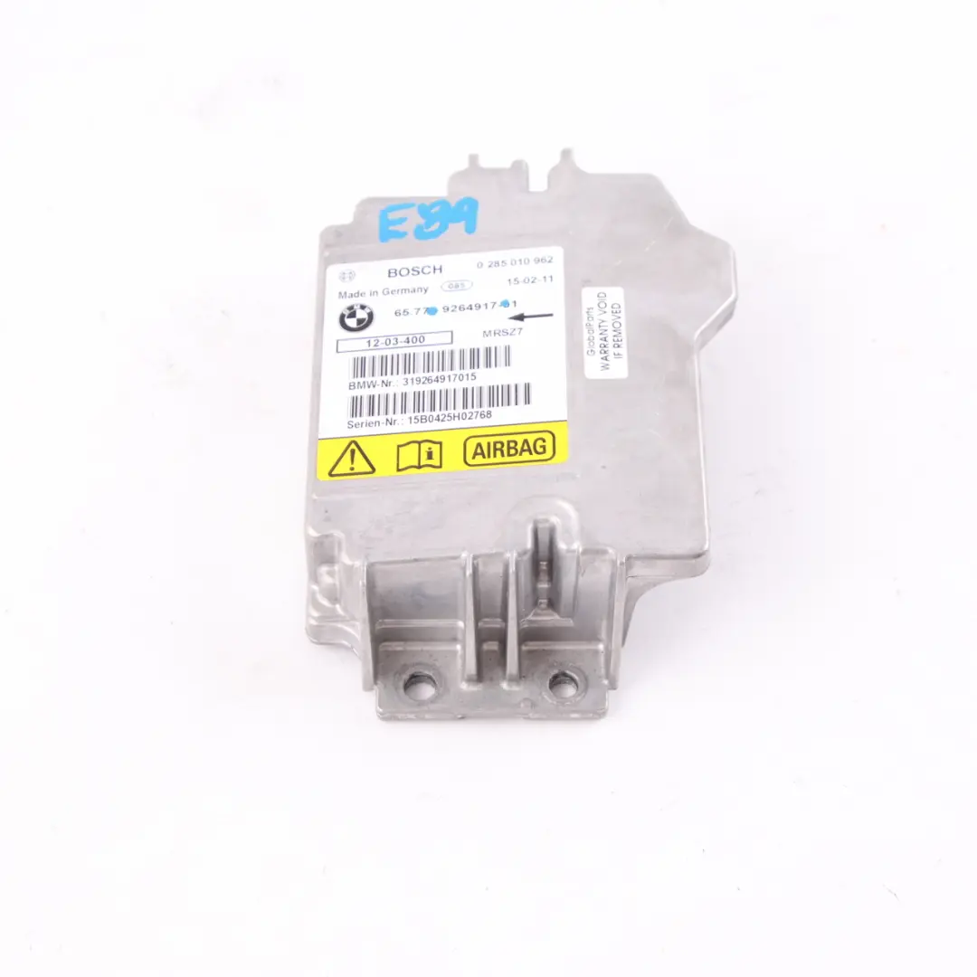 BMW Z4 E89 Roadster Air Module Control Unit ECU - SKU 9264917 - Part number 9264917