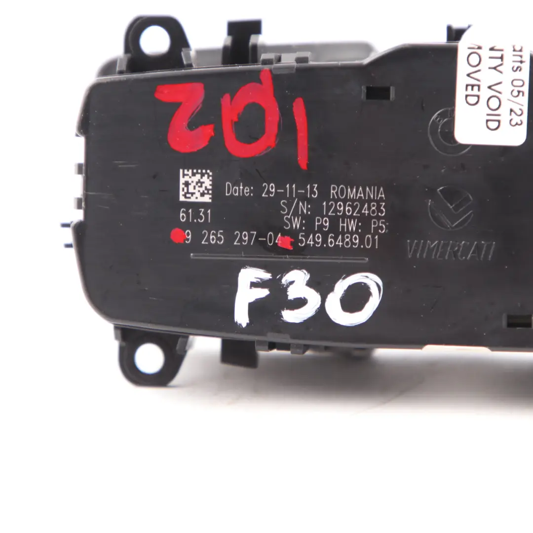 Light Switch BMW F20 F21 F30 F31 Headlight Headlamp Control Panel Unit to with Part number 9265297 Light Switch BMW F20 F21 F30 F31 Headlight Headlamp Control Panel Unit - SKU 9265297 - Part number 9265297