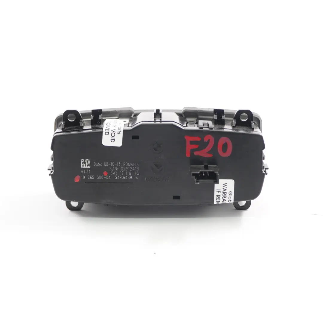 Interruptor de Faros Elemento de Control de Luz para BMW F20 F21 F22 F23 LCi con número de pieza 9265300 BMW F20 F21 F22 F23 LCi Interruptor de Faros Elemento de Control de Luz - SKU 9265300 - Número de pieza 9265300