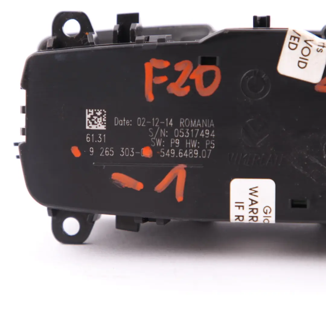 Light Switch BMW F20 F21 F30 F31 Control Element Headlight Headlamp to with Part number 9265303 Light Switch BMW F20 F21 F30 F31 Control Element Headlight Headlamp - SKU 9265303-1 - Part number 9265303