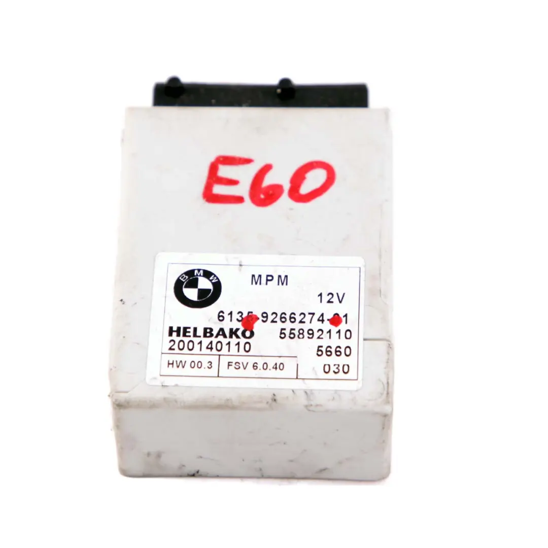 Micro Power Control Module MPM ECU to BMW 5 6 Series E60 E61 E63 E64 with Part number 9266274 BMW 5 6 Series E60 E61 E63 E64 Micro Power Control Module MPM ECU - SKU 9266274 - Part number 9266274