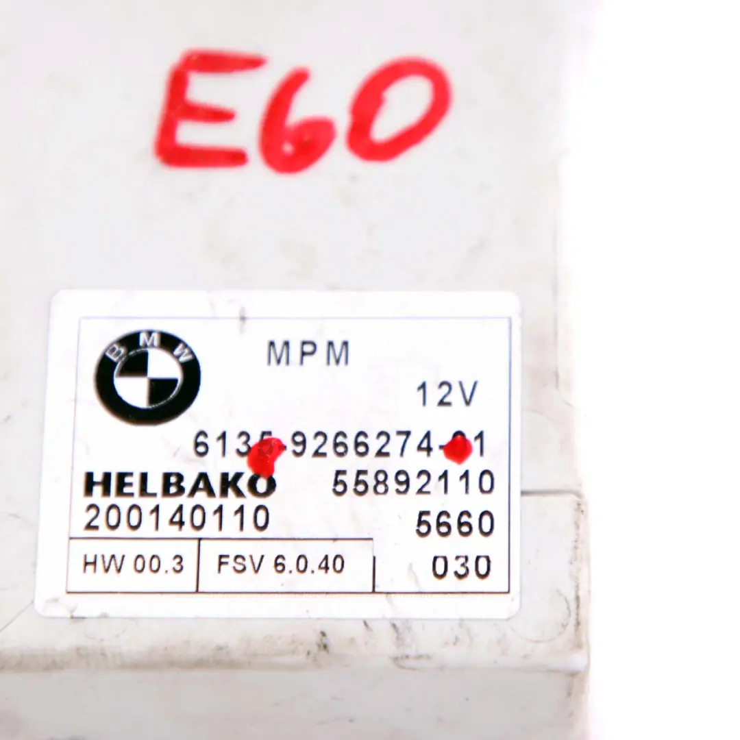 Micro Power Control Module MPM ECU to BMW 5 6 Series E60 E61 E63 E64 with Part number 9266274 BMW 5 6 Series E60 E61 E63 E64 Micro Power Control Module MPM ECU - SKU 9266274 - Part number 9266274