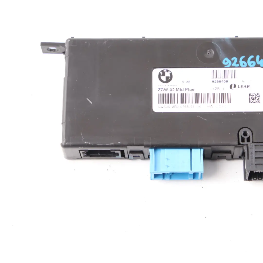 Module de passerelle BMW F10 F11 Central Module Control Unit Lear ZGW-02 pour à propos du numéro de pièce 9266409 Module de passerelle BMW F10 F11 Central Module Control Unit Lear ZGW-02 - SKU 9266409 - Numéro de pièce 9266409