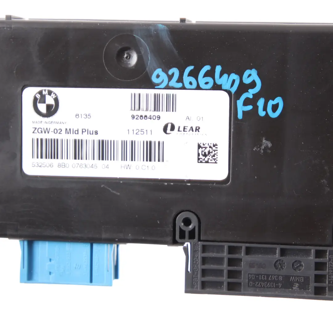  Module de passerelle BMW F10 F11 Central Module Control Unit Lear ZGW-02 - SKU 9266409 - Numéro de pièce 9266409