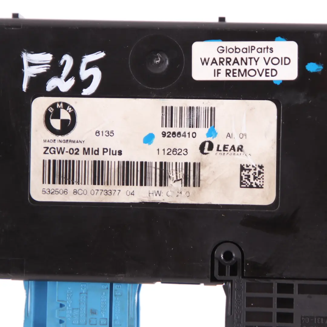 BMW X3 F25 Central Gateway Módulo Unidad De Control Lear ZGW-02 4SK 9360344 - SKU 9266410 - Número de pieza 9266410