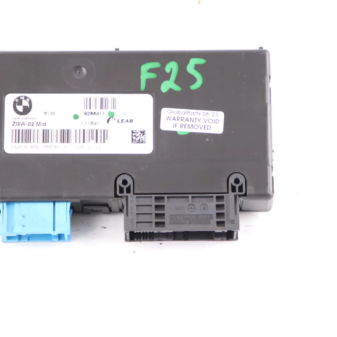 BMW X3 F25 Central Gateway Module Control Unit Lear ZGW-02 MID - SKU 9266411 - Part number 9266411