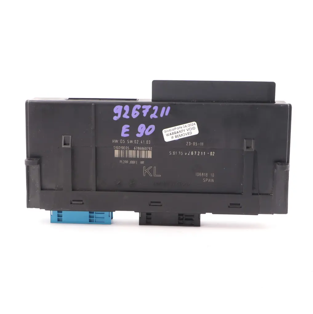 BMW E90 Module de confort Boîte de jonction PL2RR JBBFE IIIR ECU 9364819 - SKU 9267211 - Numéro de pièce 9267211
