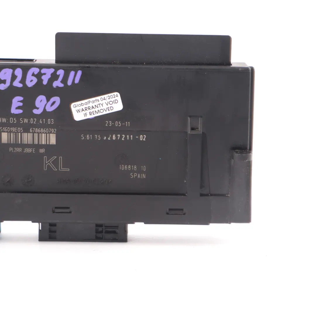 BMW E90 Module de confort Boîte de jonction PL2RR JBBFE IIIR ECU 9364819 - SKU 9267211 - Numéro de pièce 9267211