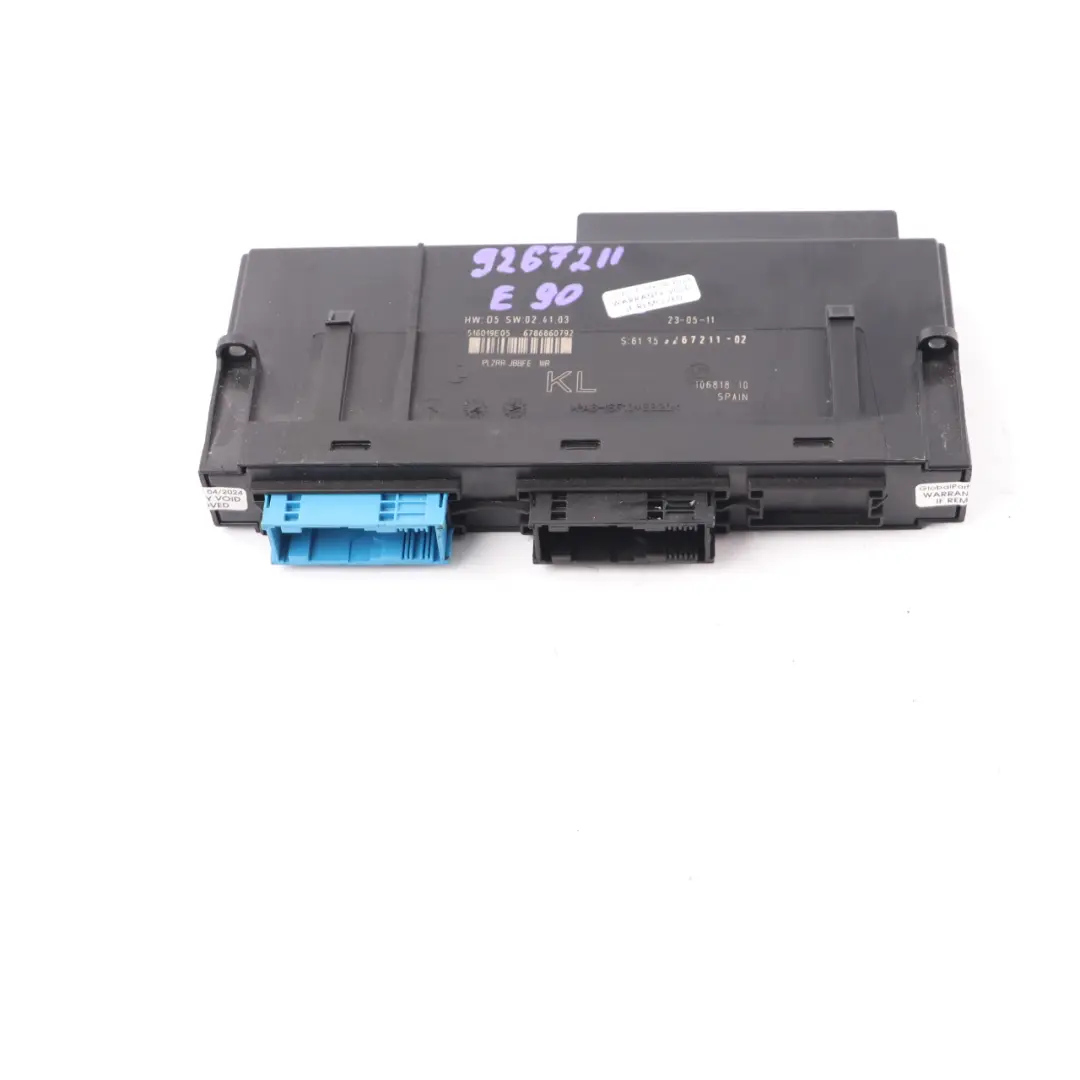 Module de confort Boîte de jonction PL2RR JBBFE IIIR ECU 9364819 pour BMW E90 à propos du numéro de pièce 9267211 BMW E90 Module de confort Boîte de jonction PL2RR JBBFE IIIR ECU 9364819 - SKU 9267211 - Numéro de pièce 9267211