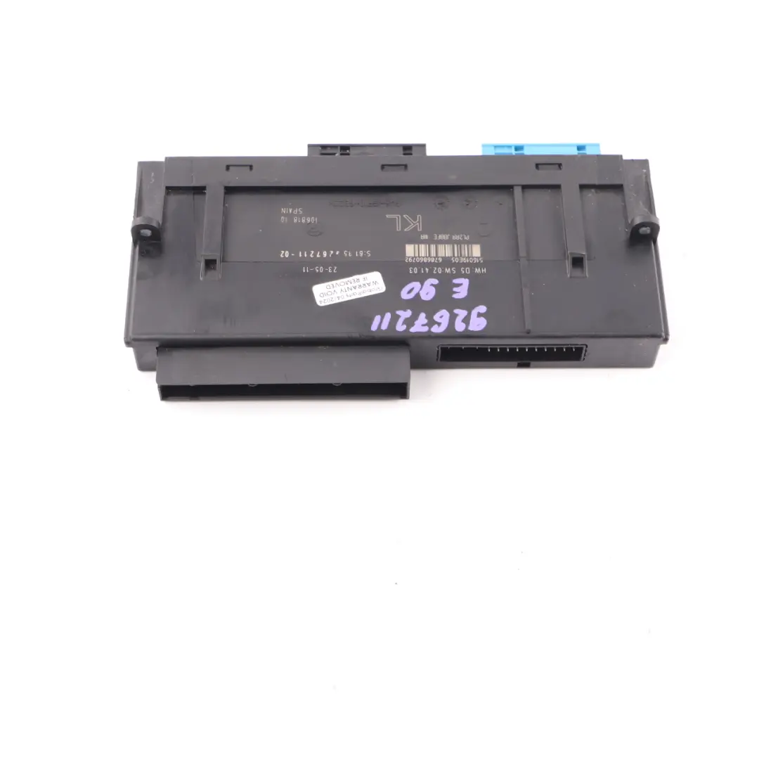 BMW E90 Module de confort Boîte de jonction PL2RR JBBFE IIIR ECU 9364819 - SKU 9267211 - Numéro de pièce 9267211