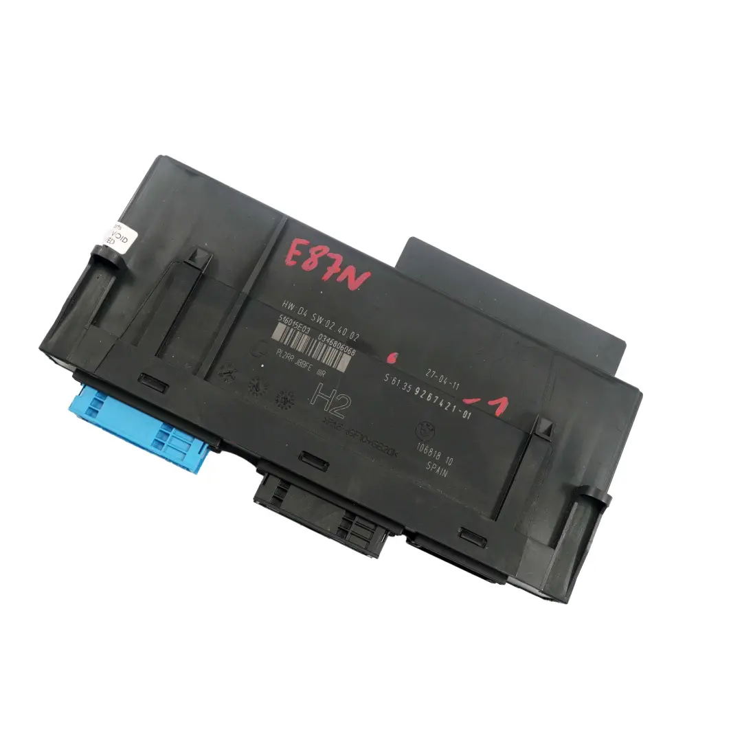 Body Control Module Junction Box ECU PL2RR JBBFE IIIR to BMW E87 LCI with Part number 9267421 BMW E87 LCI Body Control Module Junction Box ECU PL2RR JBBFE IIIR - SKU 9267421-1 - Part number 9267421