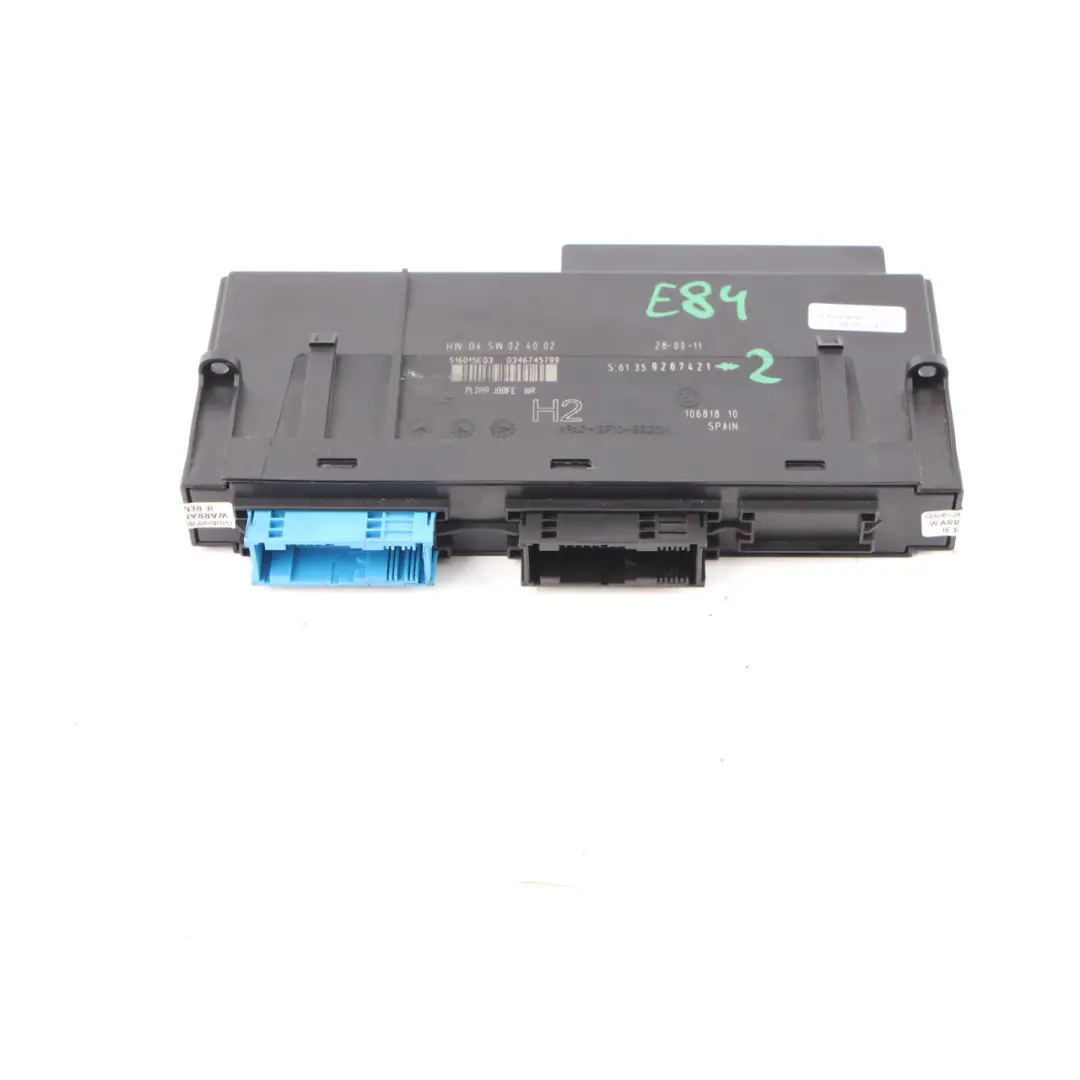 BMW E84 ECU Módulo Control del Cuerpo Caja Conexiones PL2RR JBBFE IIIR - SKU 9267421-2 - Número de pieza 9267421