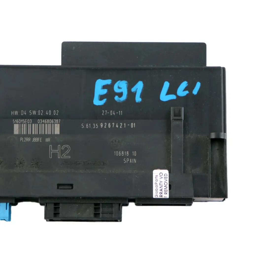  Module Commande ECU BMW E91 LCI Boîte Jonction M PL2RR JBBFE IIIR - SKU 9267421 - Numéro de pièce 9267421