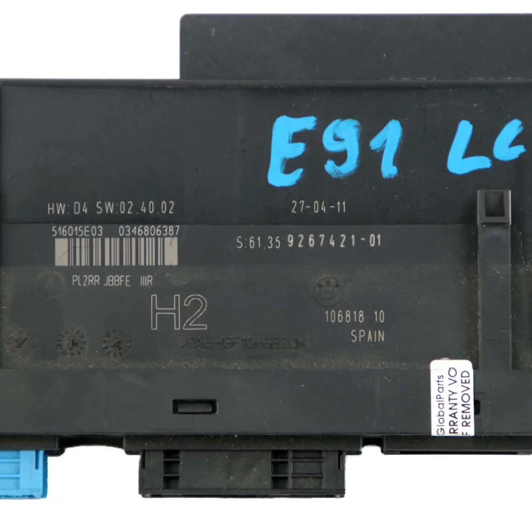 Module Commande ECU BMW E91 LCI Boîte Jonction M PL2RR JBBFE IIIR pour à propos du numéro de pièce 9267421 Module Commande ECU BMW E91 LCI Boîte Jonction M PL2RR JBBFE IIIR - SKU 9267421 - Numéro de pièce 9267421