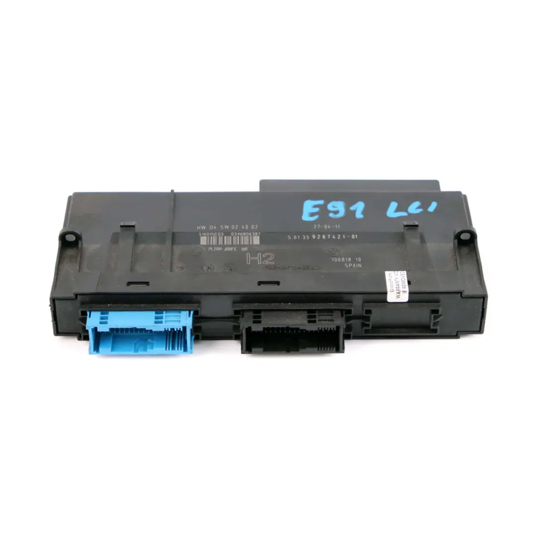  Module Commande ECU BMW E91 LCI Boîte Jonction M PL2RR JBBFE IIIR - SKU 9267421 - Numéro de pièce 9267421