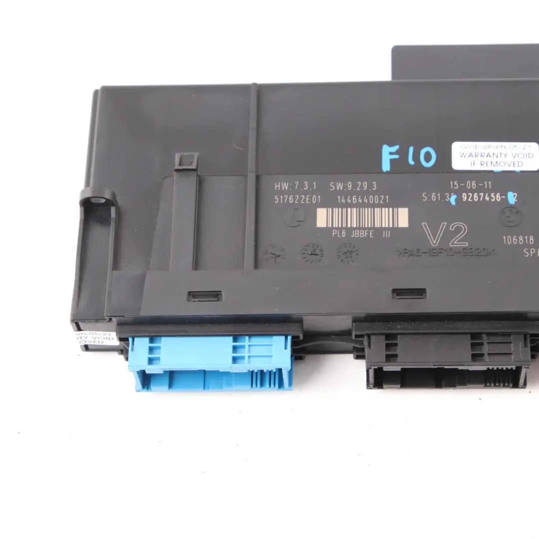 Unidad de Control BMW F10 F11 Módulo de Carrocería ECU JBBFE IIIR V2 PL6 ECU para con número de pieza 9267456 Unidad de Control BMW F10 F11 Módulo de Carrocería ECU JBBFE IIIR V2 PL6 ECU - SKU 9267456 - Número de pieza 9267456