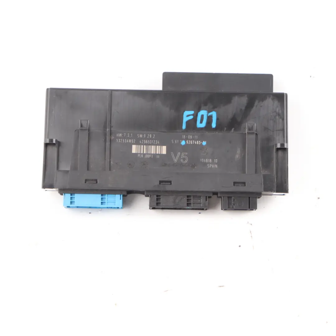  Body Control Module BMW F01 ECU Junction Box V5 PL6 JBBFE III Lear - SKU 9267465 - Part number 9267465