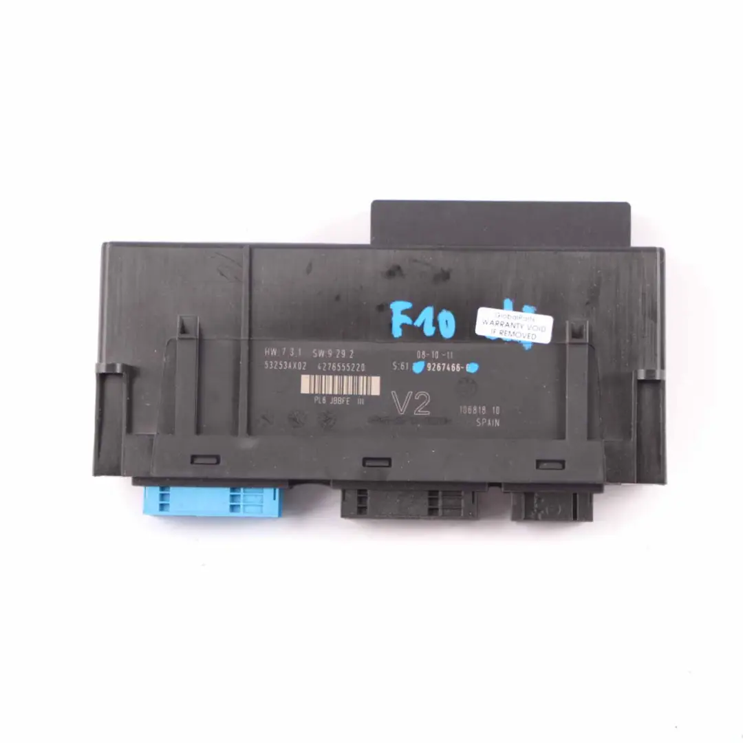 Caja Conexiones Módulo Carrocería V2 PL2 JBBFE III Lear ECU para BMW F10 con número de pieza 9267466 BMW F10 Caja Conexiones Módulo Carrocería V2 PL2 JBBFE III Lear ECU - SKU 9267466 - Número de pieza 9267466