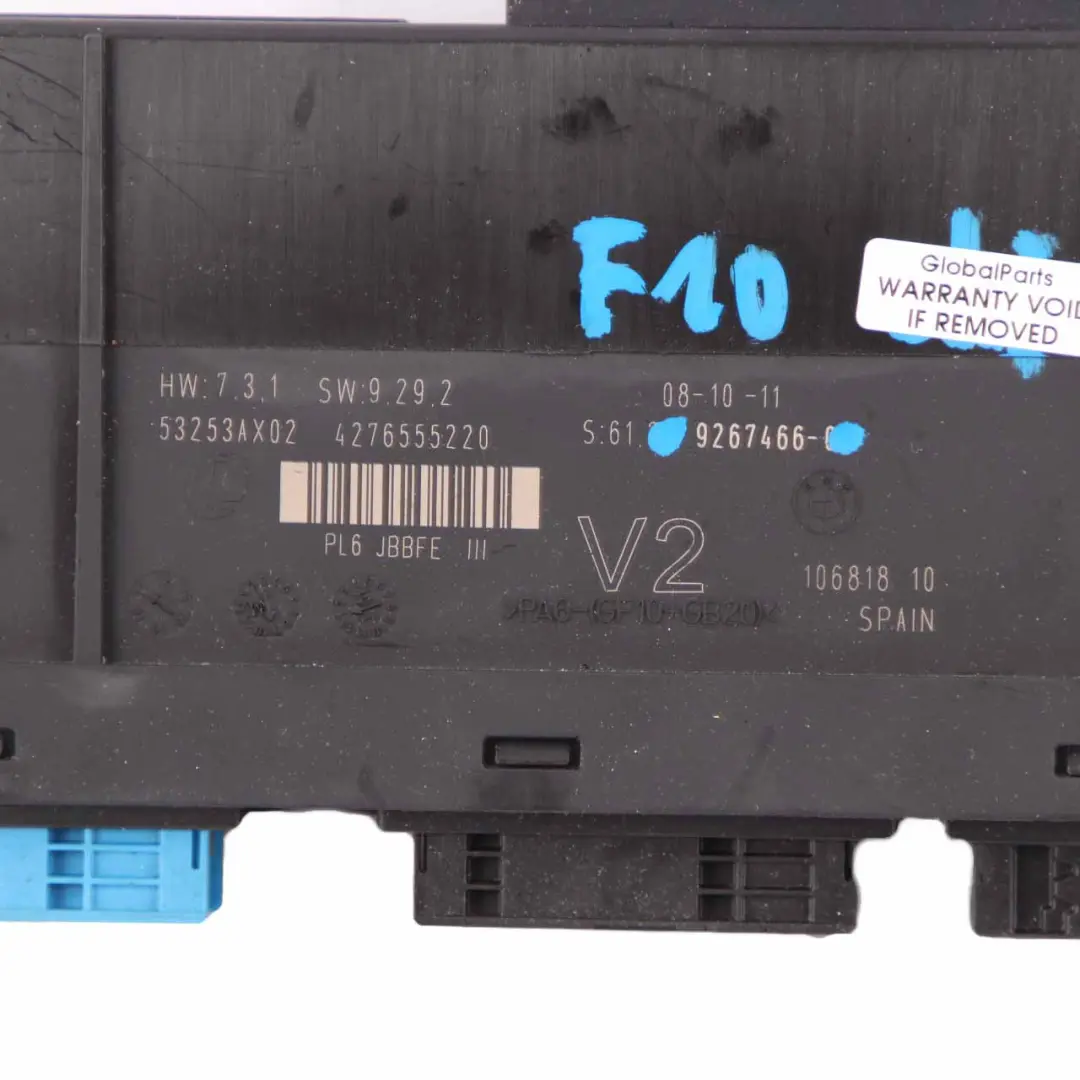 BMW F10 Boîtier Jonction Commande Carrosserie V2 PL2 JBBFE III Lear ECU - SKU 9267466 - Numéro de pièce 9267466