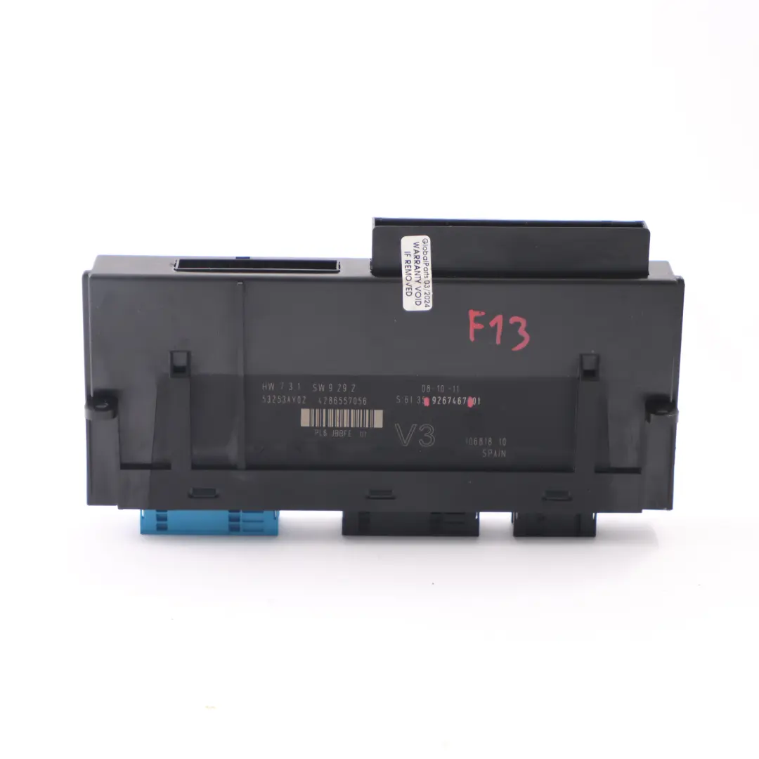 Module contrôle carrosserie jonction électronique JBBFE 3 PL6 V3 pour BMW F13 à propos du numéro de pièce 9267467 BMW F13 Module contrôle carrosserie jonction électronique JBBFE 3 PL6 V3 - SKU 9267467 - Numéro de pièce 9267467
