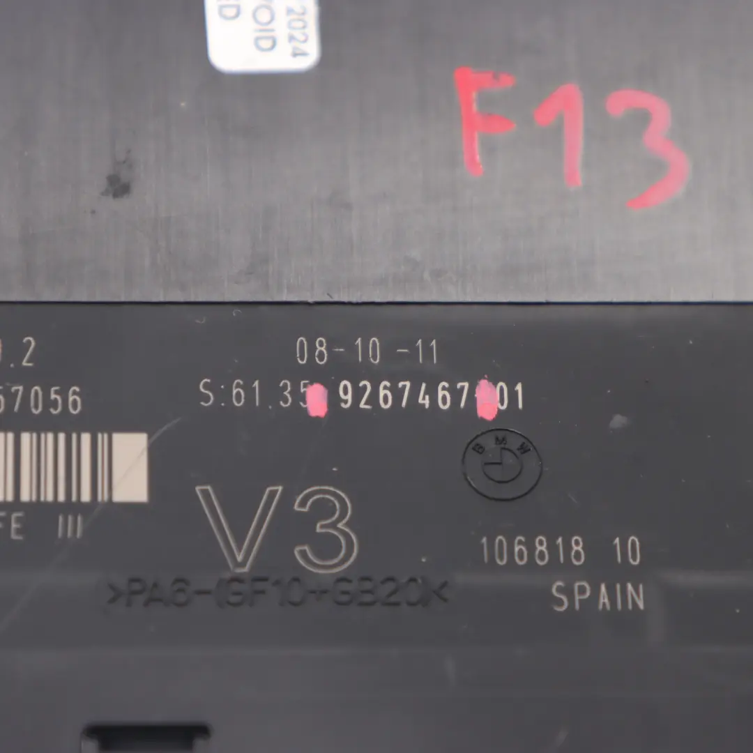 Module contrôle carrosserie jonction électronique JBBFE 3 PL6 V3 pour BMW F13 à propos du numéro de pièce 9267467 BMW F13 Module contrôle carrosserie jonction électronique JBBFE 3 PL6 V3 - SKU 9267467 - Numéro de pièce 9267467