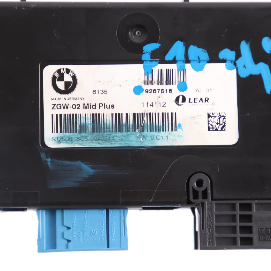 Central Gateway Module Control Unit Lear ZGW-02 MID Plus BMW F10 - SKU 9267516 - Part number 9267516