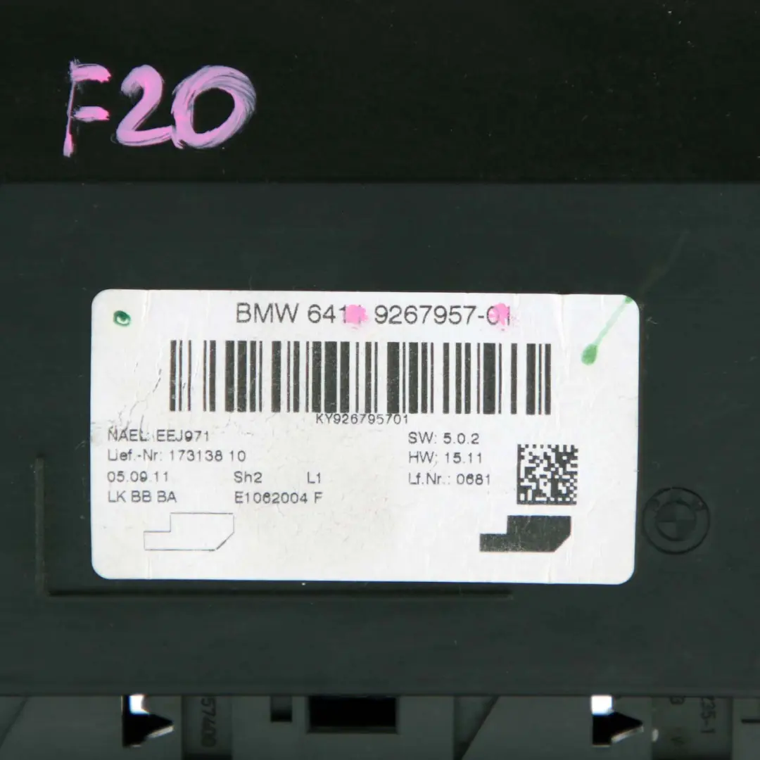 Modulo aria condizionata BMW F20 F21 F30 F31 F32 Unità controllo automatico per con numero di parte 9267957 Modulo aria condizionata BMW F20 F21 F30 F31 F32 Unità controllo automatico - SKU 9267957 - Numero di parte 9267957