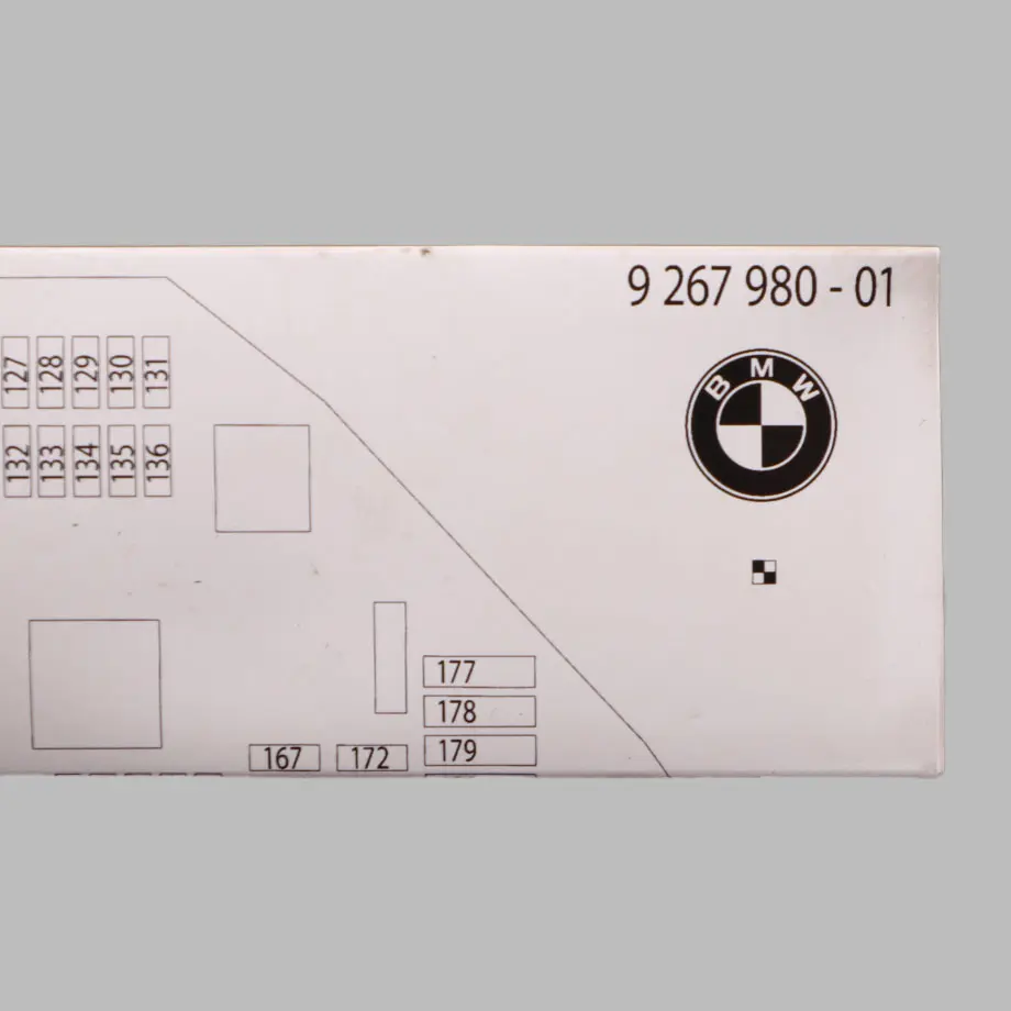 BMW F10 Diagrama Localización Fusibles Mapa Agrupación Fusibles - SKU 9267980 - Número de pieza 9267980