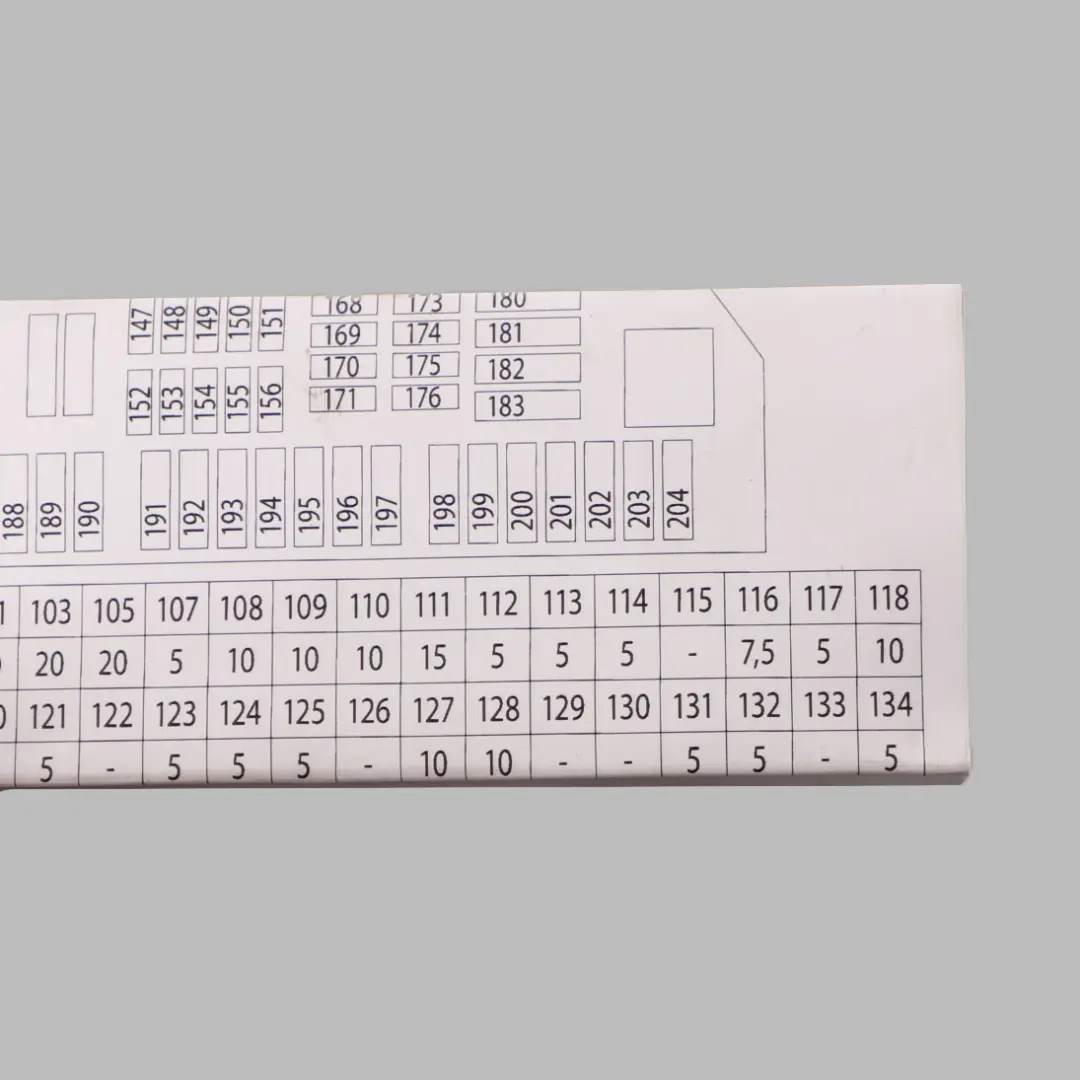 BMW F10 Diagrama Localización Fusibles Mapa Agrupación Fusibles - SKU 9267980 - Número de pieza 9267980