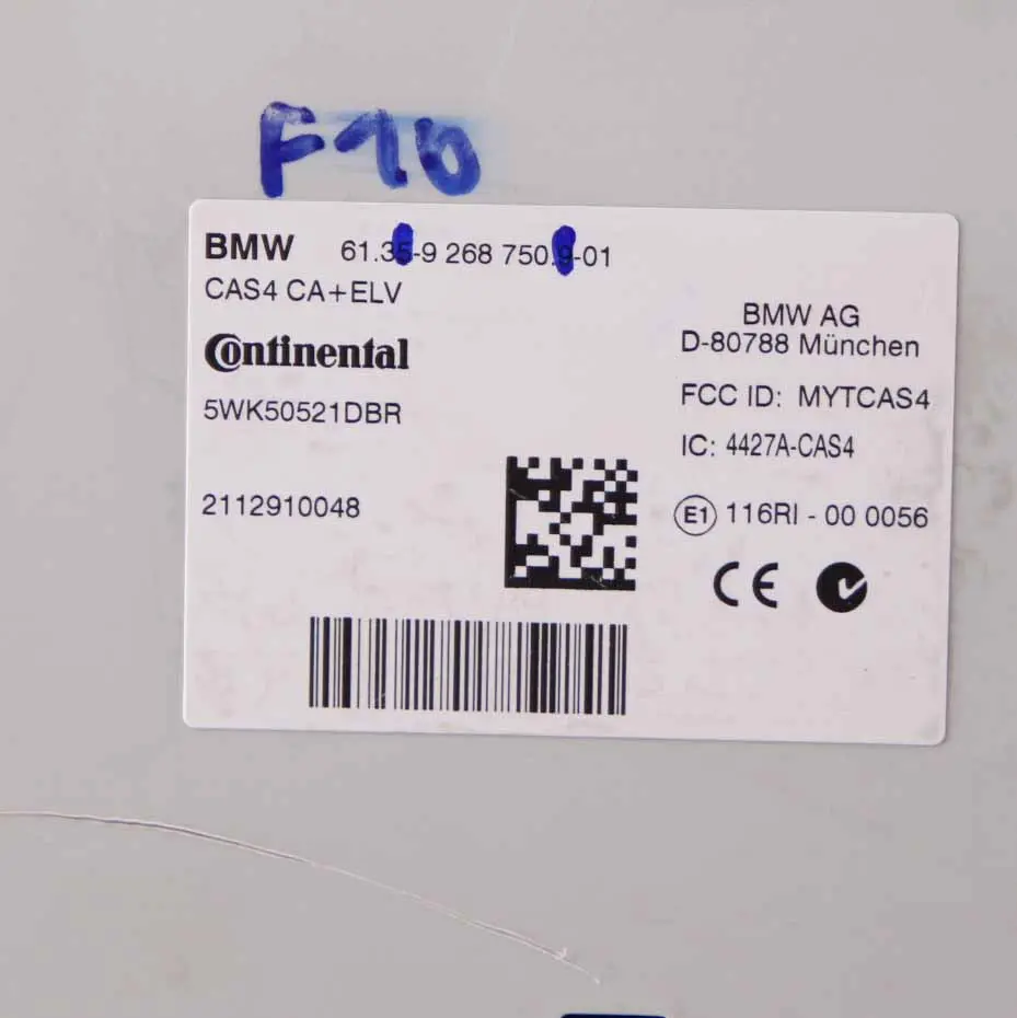  Control Unit BMW F10 F11 X3 F25 CAS4 Key Reading Module - SKU 9268750 - Part number 9268750