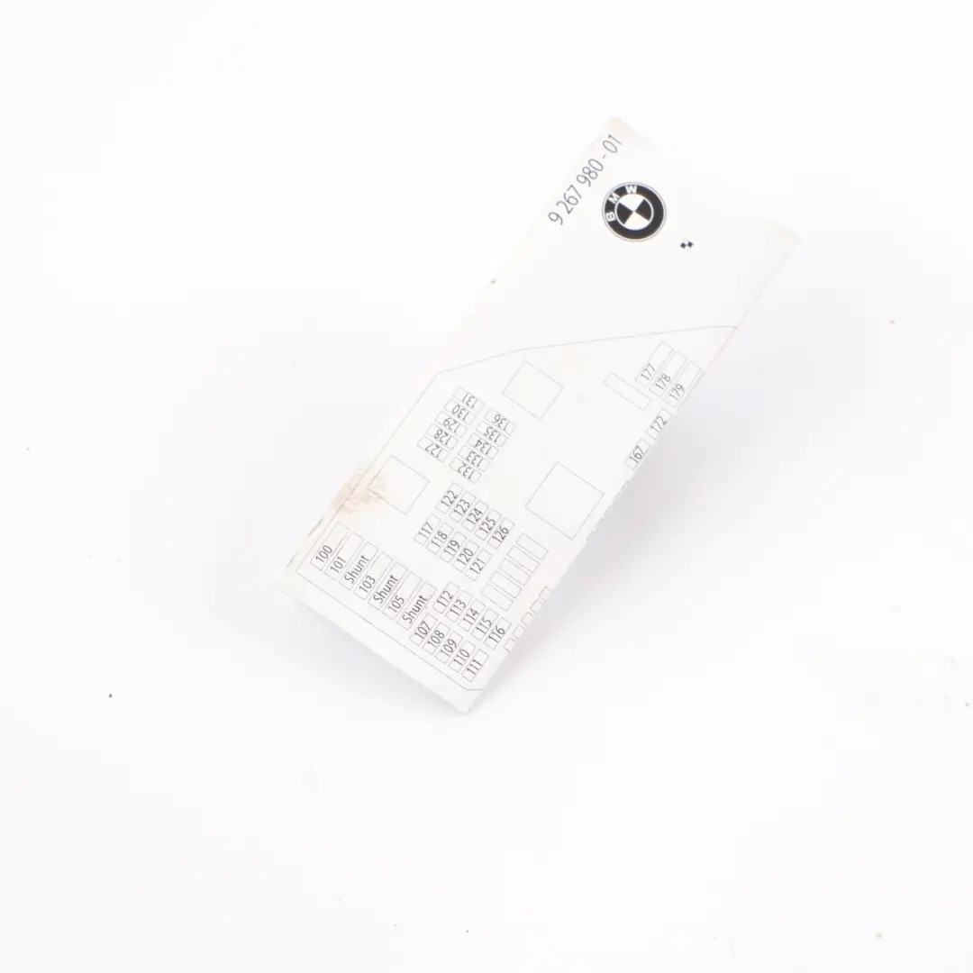 Fuse Box Grouping BMW F10 Fuse Placement Map Card Diagram to with Part number 926980-01 Fuse Box Grouping BMW F10 Fuse Placement Map Card Diagram - SKU 926980-01 - Part number 926980-01