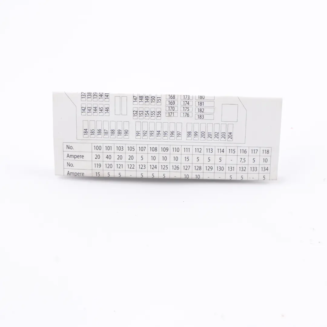  Fuse Box Grouping BMW F10 Fuse Placement Map Card Diagram - SKU 926980-01 - Part number 926980-01