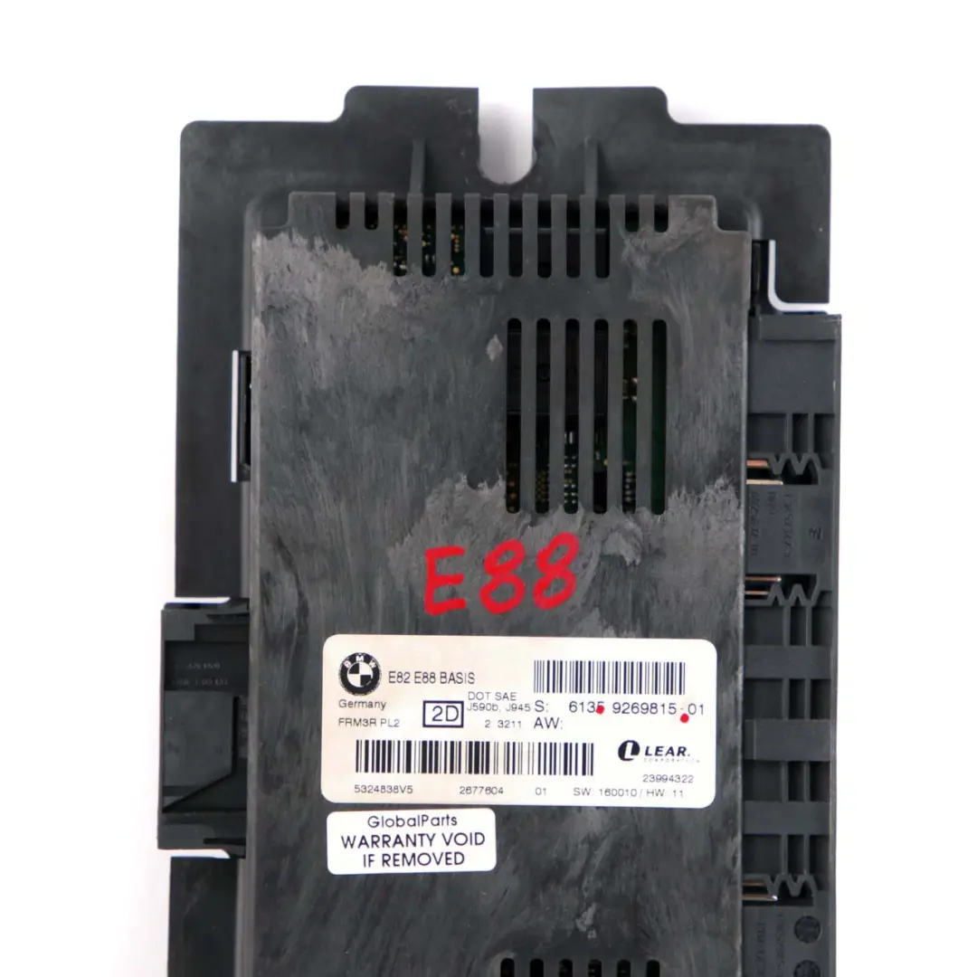 Modulo Comando Luci Pedaliera Base ECU FRM3R PL2 Lear per BMW E88 con numero di parte 9269815 BMW E88 Modulo Comando Luci Pedaliera Base ECU FRM3R PL2 Lear - SKU 9269815 - Numero di parte 9269815