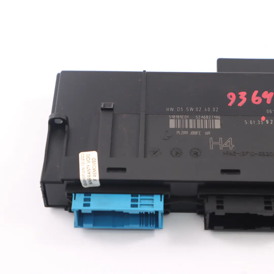BMW E88 ECU Modulo controllo corpo H4 Scatola giunzione PL2RR JBBFE IIIR - SKU 9270385 - Numero di parte 9270385