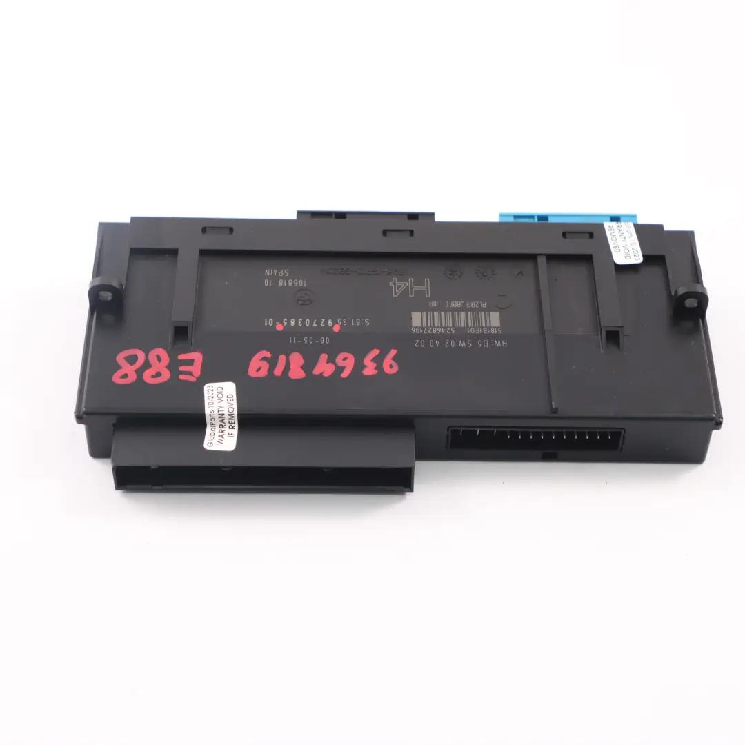 ECU Körper kontrolle Modul H4 Anschlussdose PL2RR JBBFE IIIR für BMW E88 mit Teilenummer 9270385 BMW E88 ECU Körper kontrolle Modul H4 Anschlussdose PL2RR JBBFE IIIR - SKU 9270385 - Teilenummer 9270385