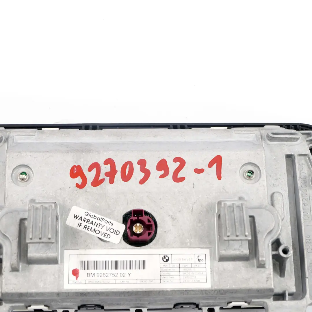 Pantalla Central De Informacion 6,5" 9270392 para BMW F20 F21 F22 con número de pieza 9262752 BMW F20 F21 F22 Pantalla Central De Informacion 6,5" 9270392 - SKU 9270392-1 - Número de pieza 9262752