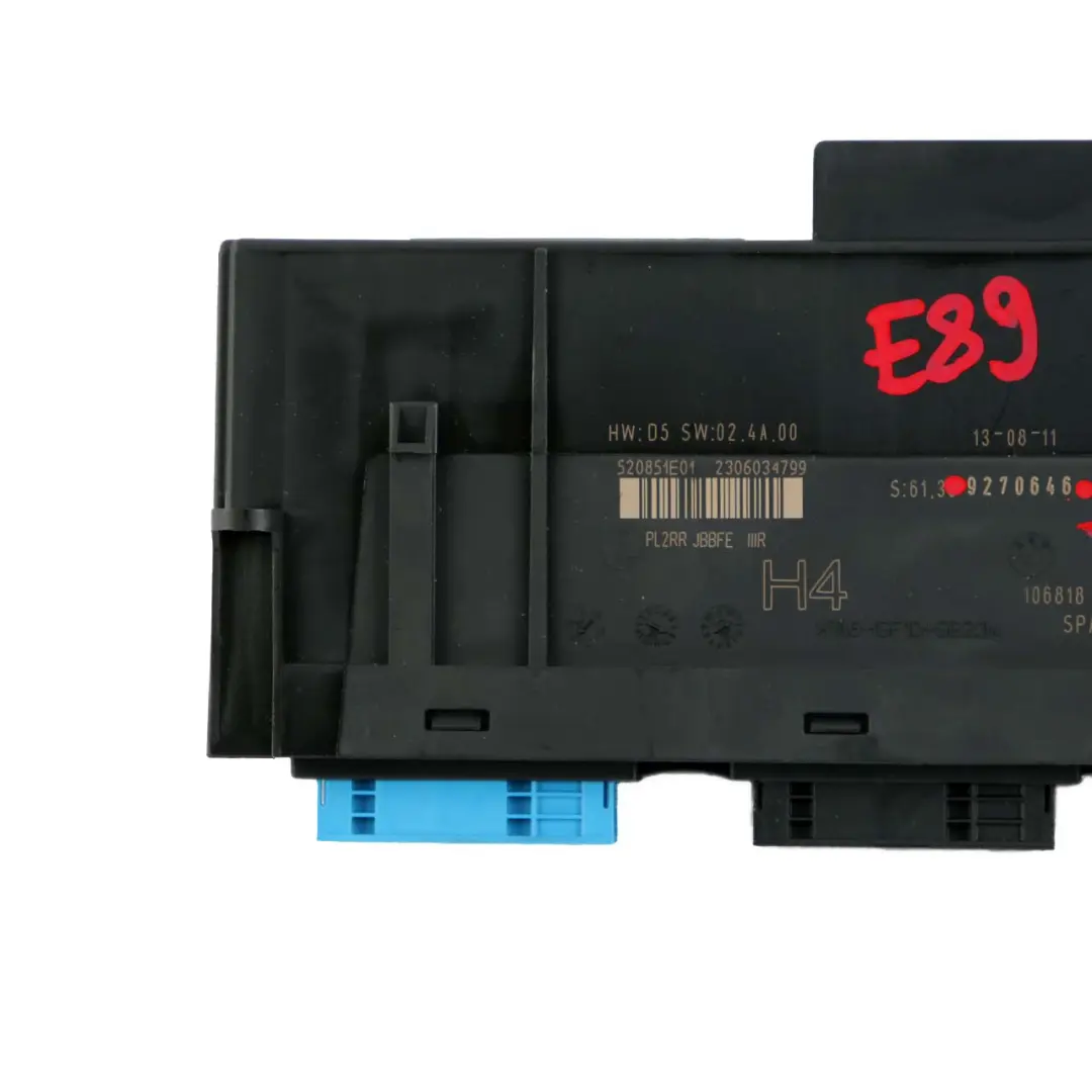 ECU Body Control Module H4 Junction Box PL2RR JBBFE IIIR to BMW Z4 E89 with Part number 9270646 BMW Z4 E89 ECU Body Control Module H4 Junction Box PL2RR JBBFE IIIR - SKU 9270646-1 - Part number 9270646