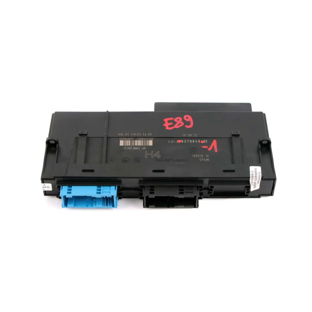 ECU Body Control Module H4 Junction Box PL2RR JBBFE IIIR to BMW Z4 E89 with Part number 9270646 BMW Z4 E89 ECU Body Control Module H4 Junction Box PL2RR JBBFE IIIR - SKU 9270646-1 - Part number 9270646