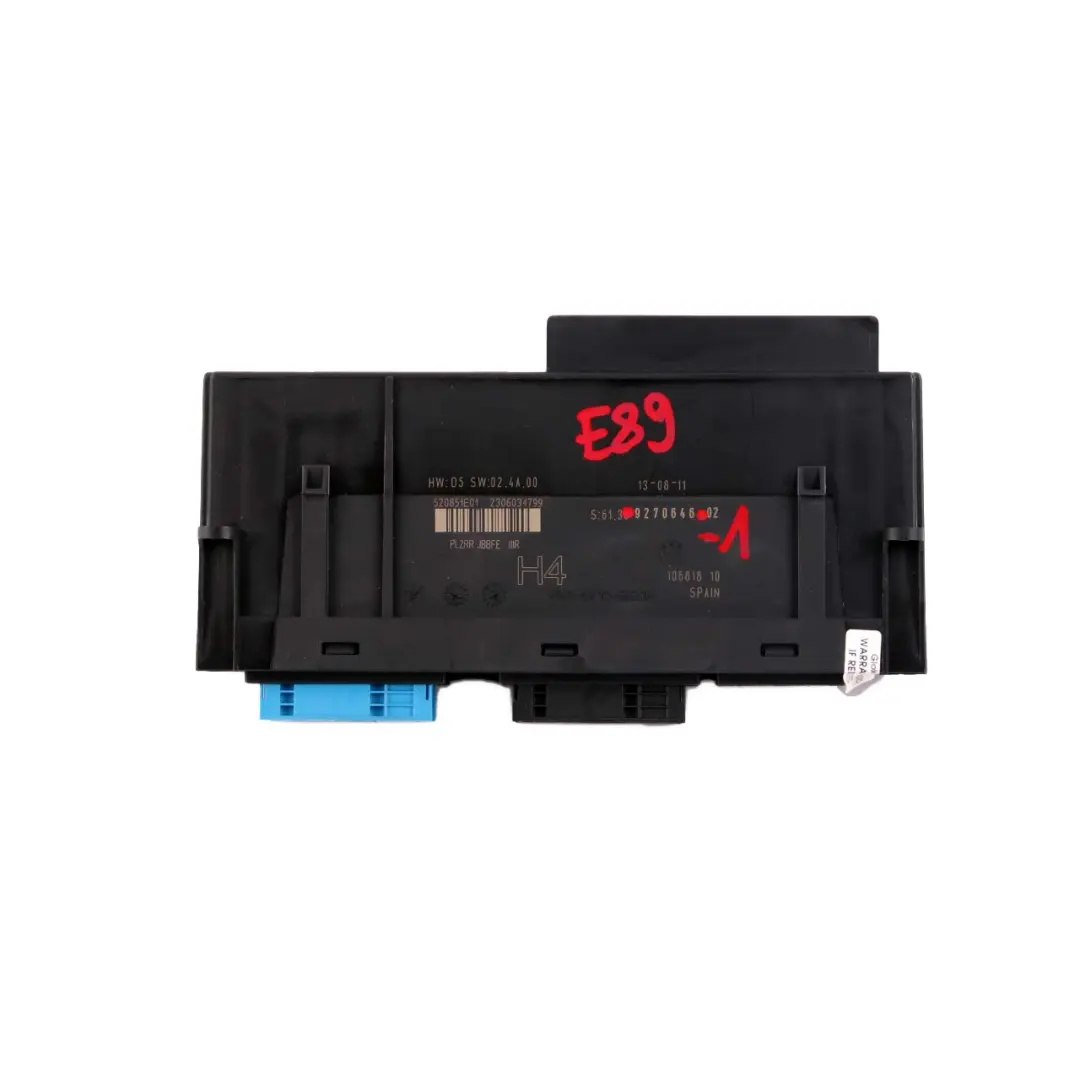 ECU Corpo Controllo Moduli M Scatola Giunzione PL2RR Jbbfe Iiir per BMW E93 LCI con numero di parte 9270646 BMW E93 LCI ECU Corpo Controllo Moduli M Scatola Giunzione PL2RR Jbbfe Iiir - SKU 9270646 - Numero di parte 9270646