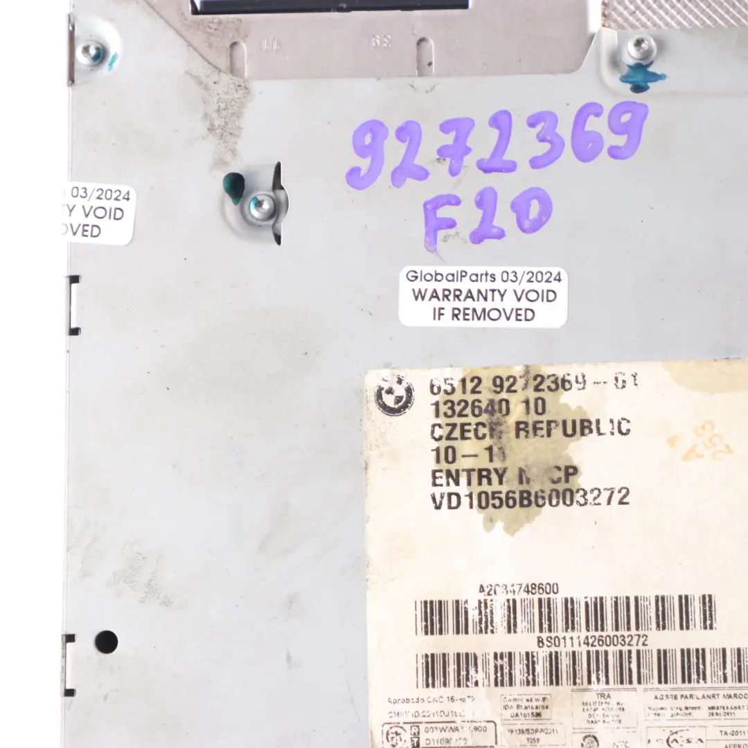 CD Player BMW F20 F21 Radio Audio Professional Stereo Head Unit - SKU 9272369 - Part number 9272369
