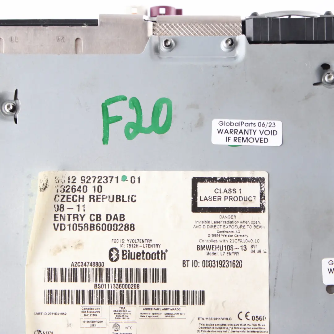  Radio Player BMW F20 F21 F30 F31 Alpine CD DAB Head Unit Audio Player - SKU 9272371 - Part number 9272371