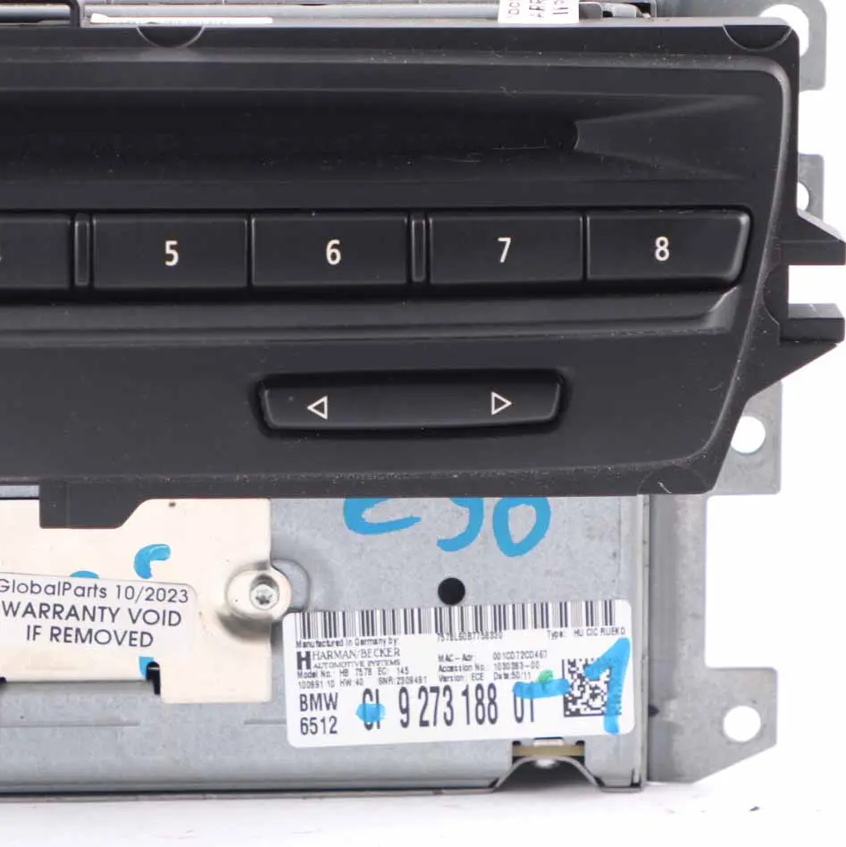  Unidad principal de navegación BMW E81 E87 E90 LCI CIC - SKU 9273188-1 - Número de pieza 9273188