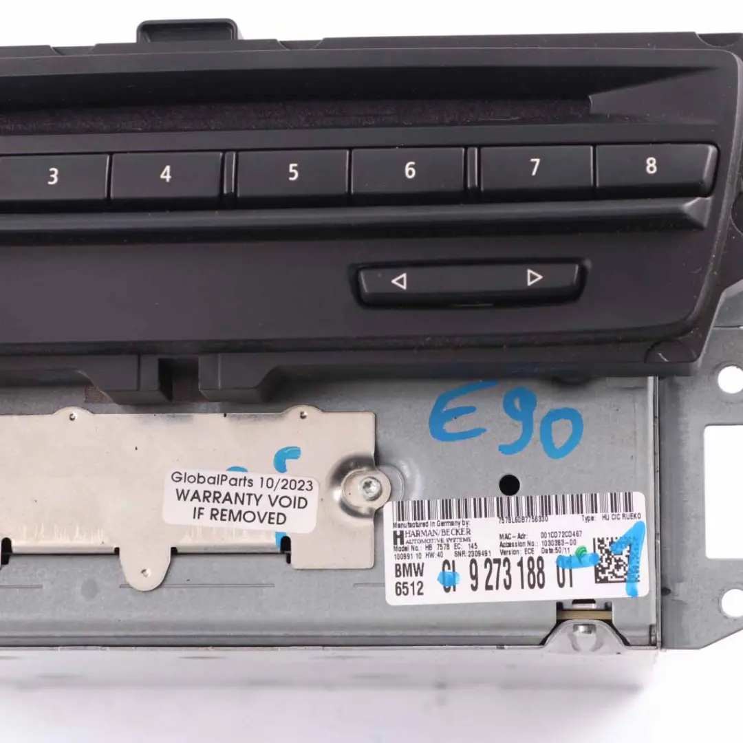  Unidad principal de navegación BMW E81 E87 E90 LCI CIC - SKU 9273188-1 - Número de pieza 9273188