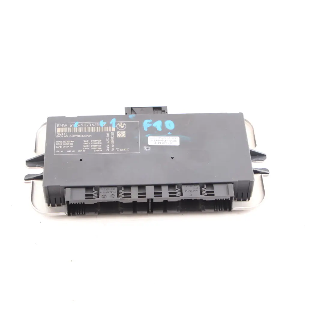 Light Control Footwell Module Unit ECU FRM III to BMW F10 with Part number 9273628 BMW F10 Light Control Footwell Module Unit ECU FRM III - SKU 9273628-1 - Part number 9273628