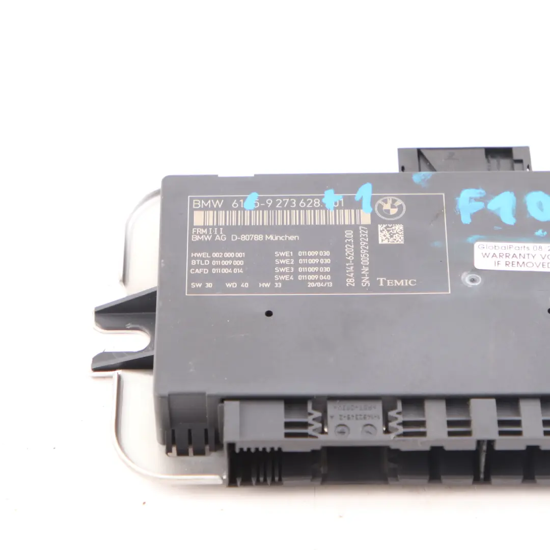 BMW F10 Light Control Footwell Module Unit ECU FRM III - SKU 9273628-1 - Part number 9273628