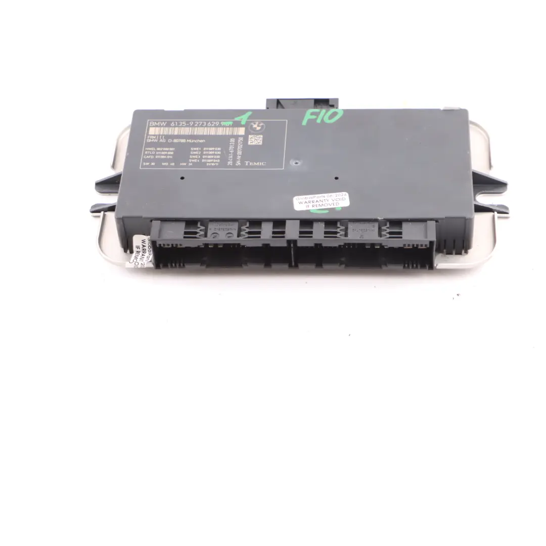 BMW 5 Series F10 Footwell Light Module ECU Control Unit FRM III TEMIC - SKU 9273629-1 - Part number 9273629
