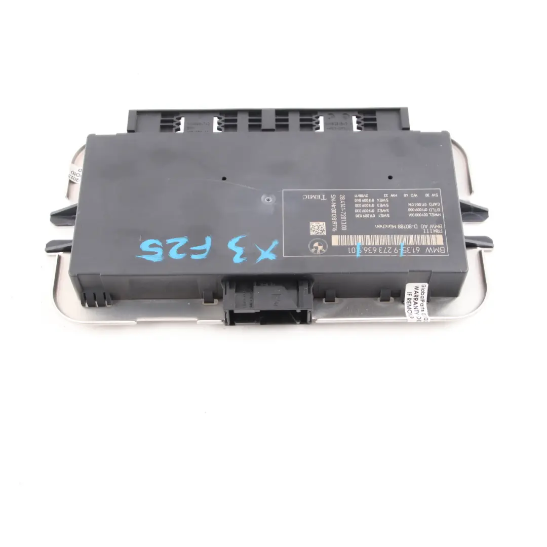 Footwell Light Control Module ECU Unit FRM3 III TEMIC to BMW F25 with Part number 9273636 BMW F25 Footwell Light Control Module ECU Unit FRM3 III TEMIC - SKU 9273636 - Part number 9273636