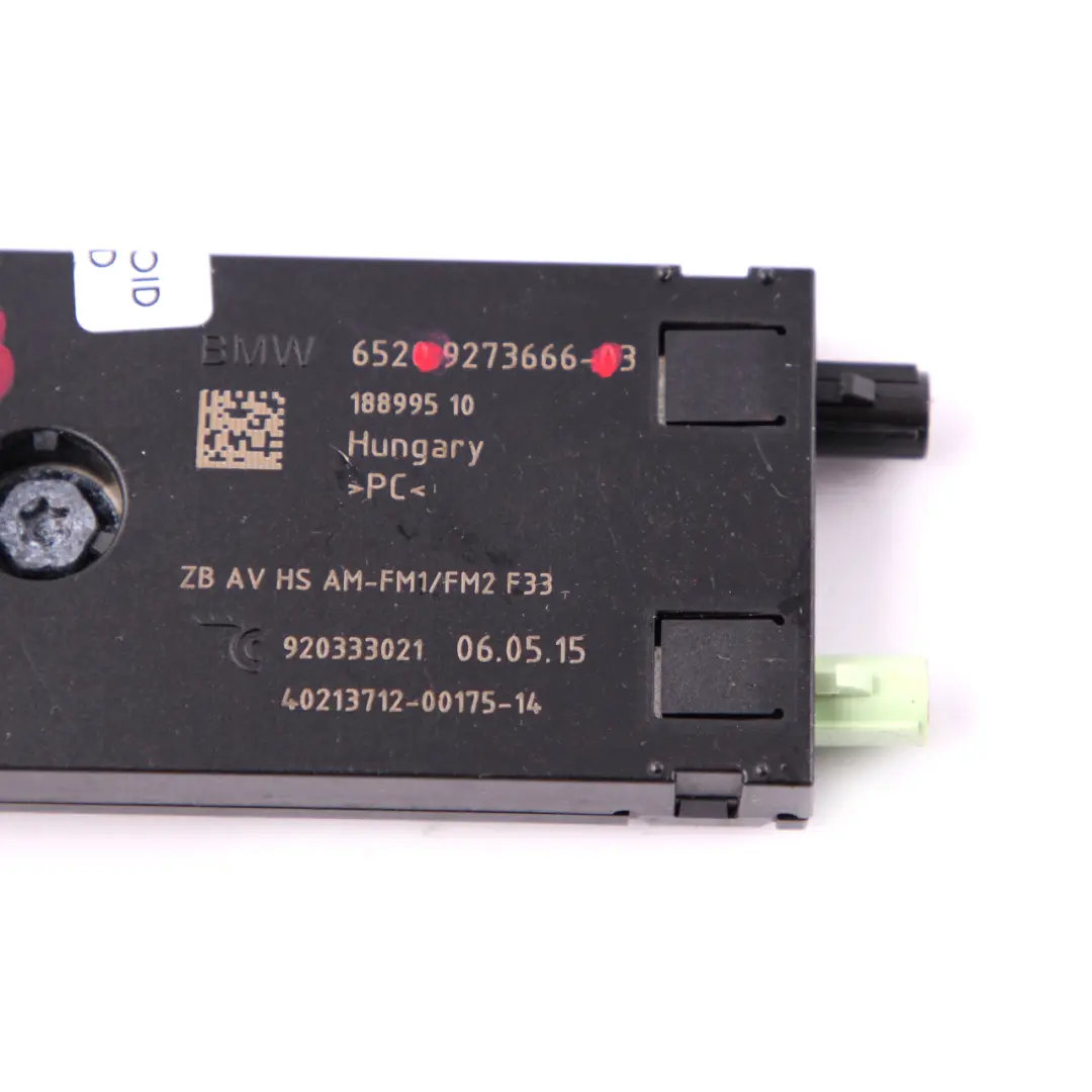 Antenna Aerial Amplifier AM/FM to BMW F33 F83 M4 Convertible Rear with Part number 9273666 BMW F33 F83 M4 Convertible Rear Antenna Aerial Amplifier AM/FM - SKU 9273666 - Part number 9273666