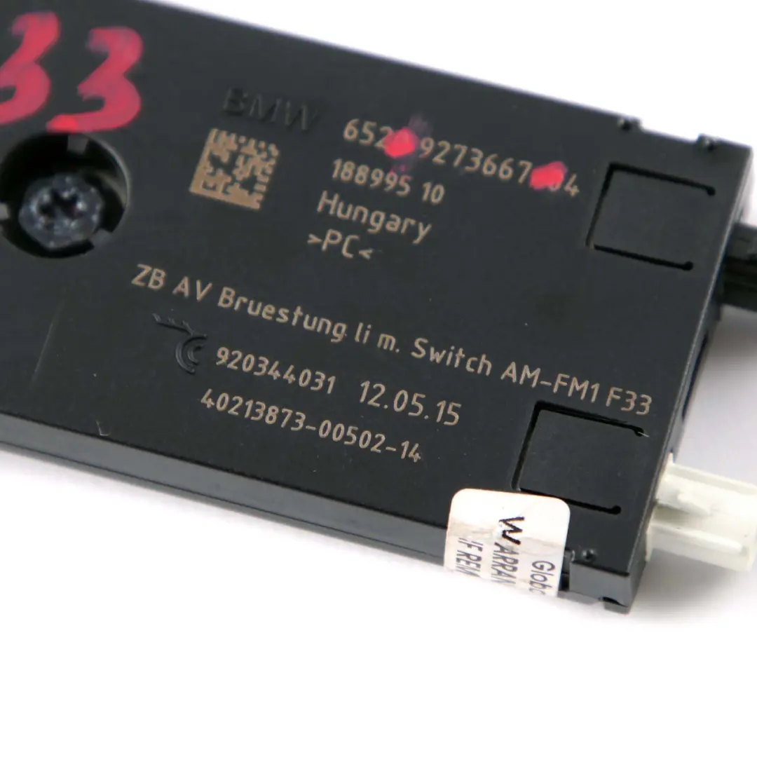 Série 4 F33 F83 M4 Antenne aérienne Unité d'amplification gauche pour BMW à propos du numéro de pièce 9273667 BMW Série 4 F33 F83 M4 Antenne aérienne Unité d'amplification gauche - SKU 9273667 - Numéro de pièce 9273667